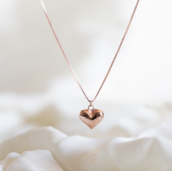 Rose Gold Heart Necklace (S925) - Only 3 left! - Picture 2 of 5